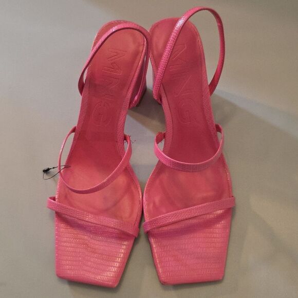 BRAND NEW MANGO BLOCK HEEL  SQUARE TOE WOMENS SANDALS - Picture 3 of 16
